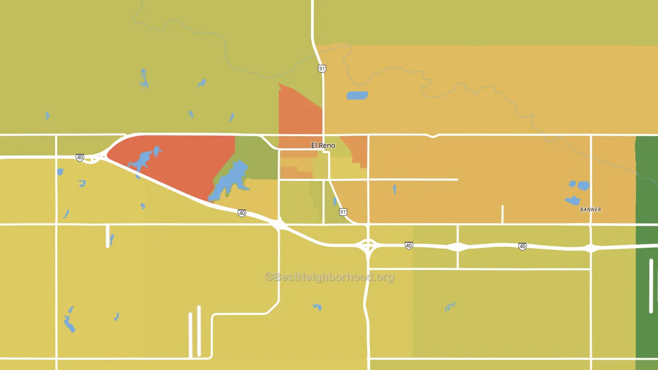 73036, OK block-group voter-turnout map
