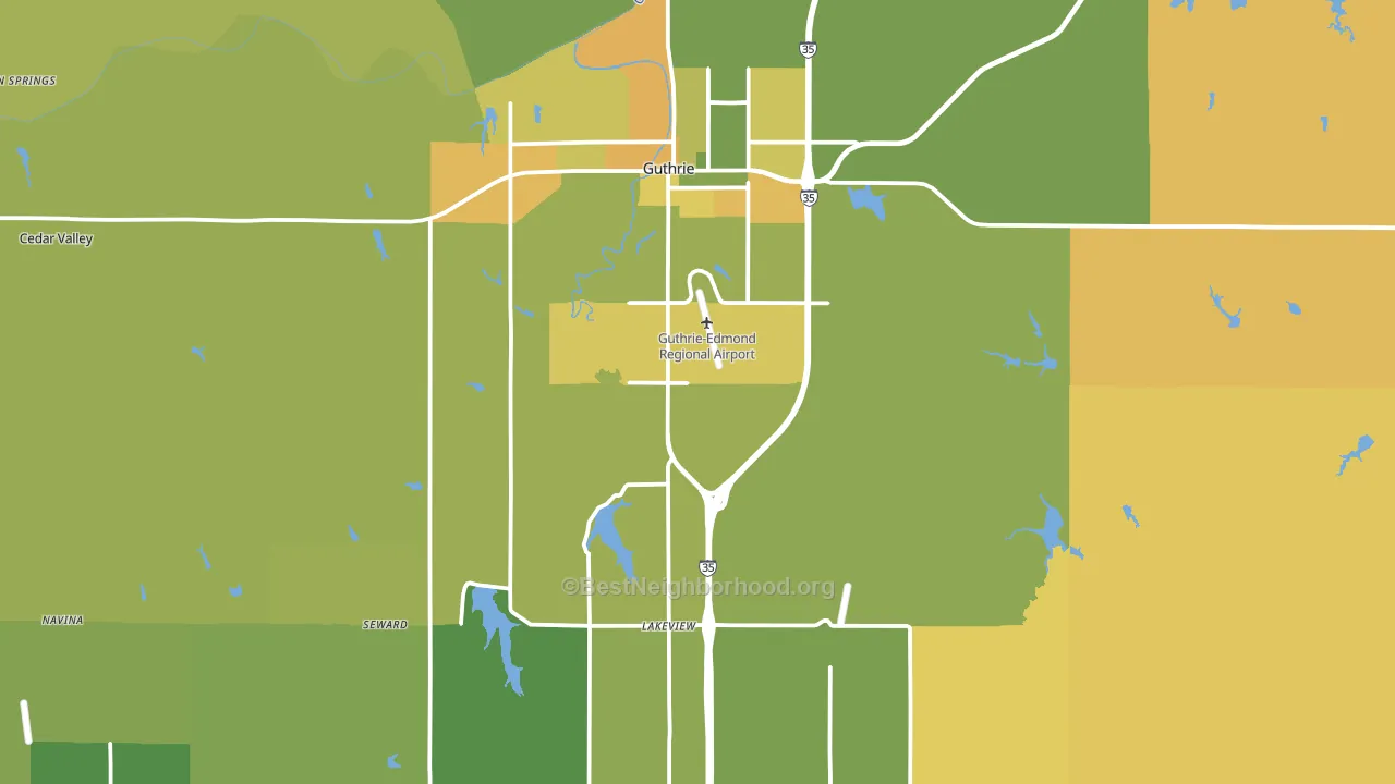 73044, OK block-group voter-turnout map