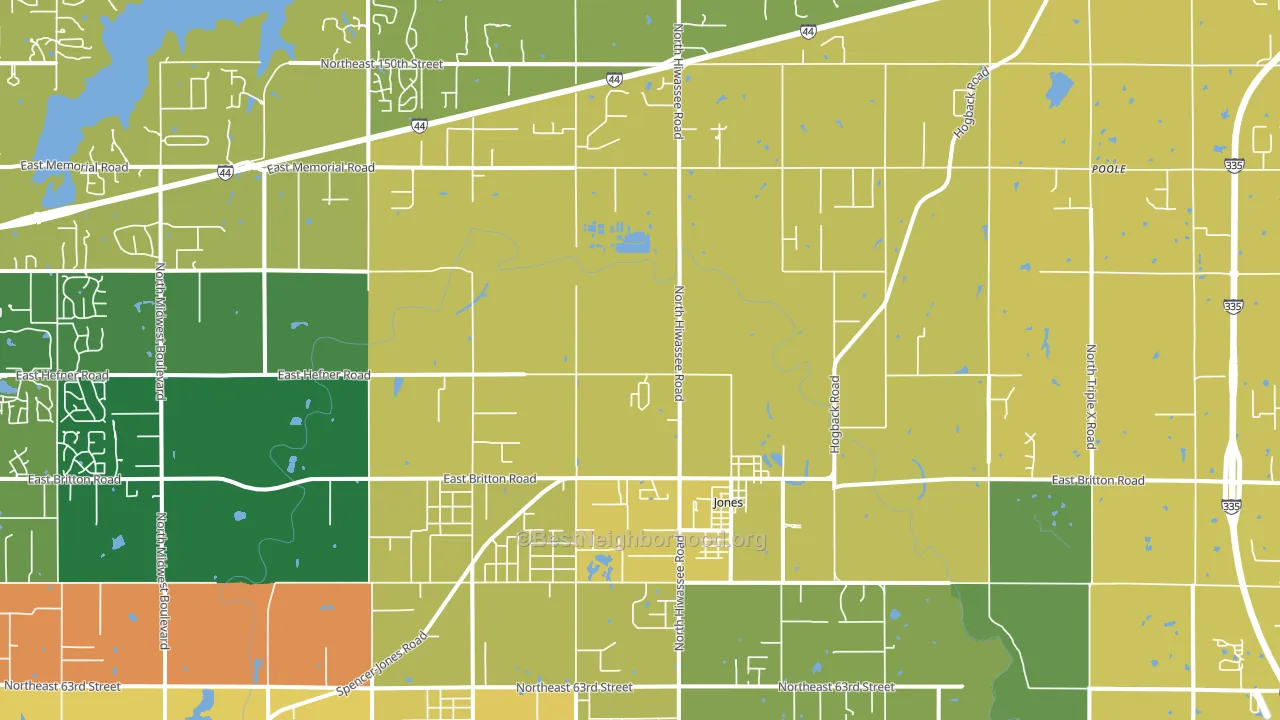 73049, OK block-group voter-turnout map