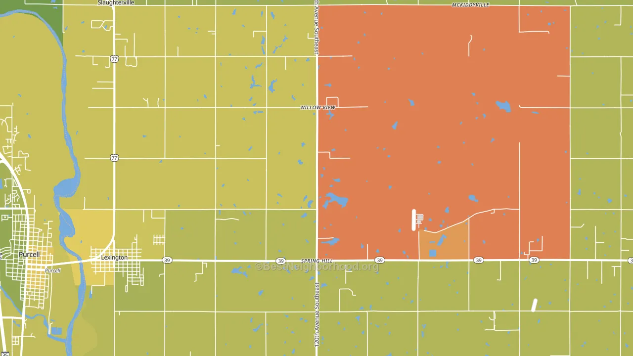 73051, OK block-group voter-turnout map