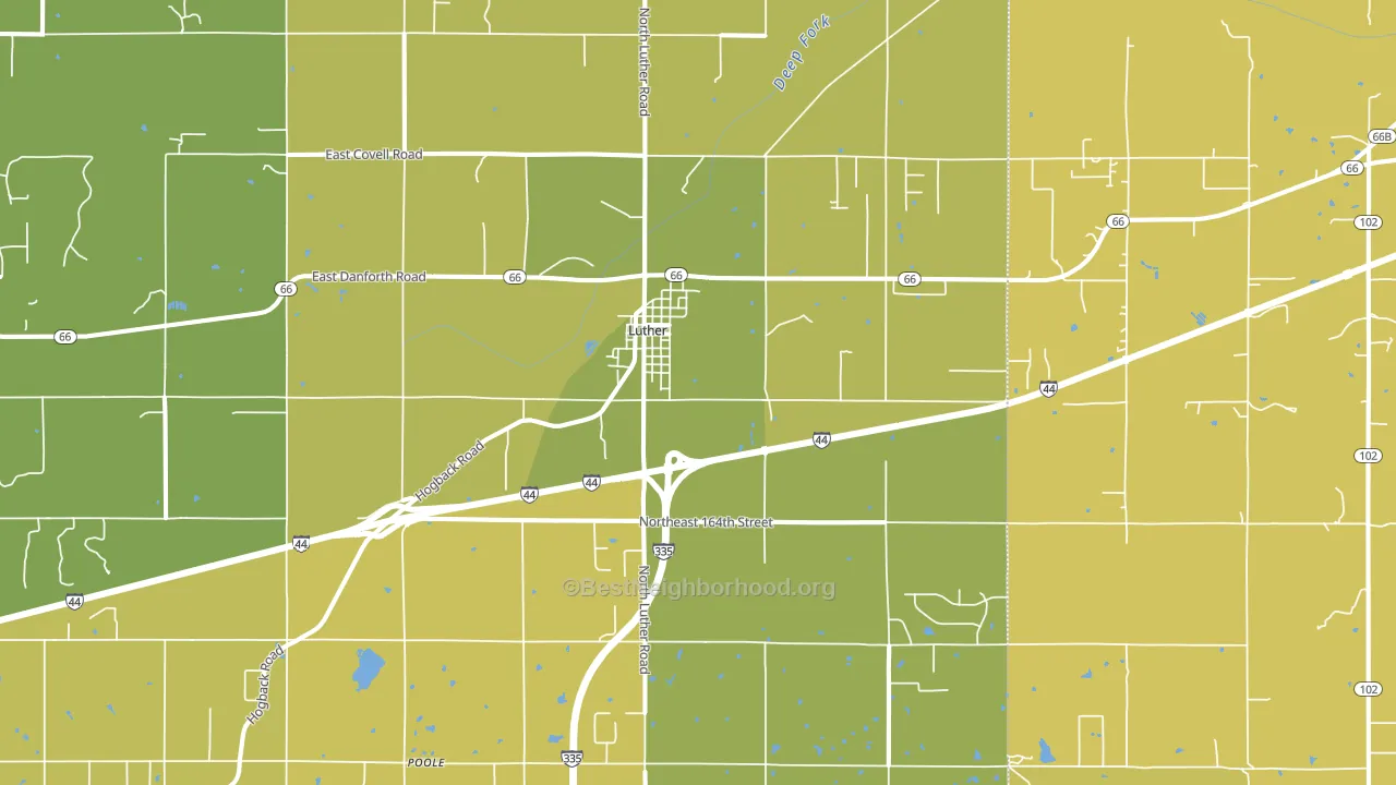 73054, OK block-group voter-turnout map