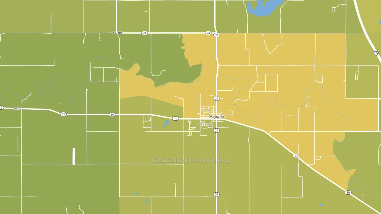 73057, OK block-group voter-turnout map