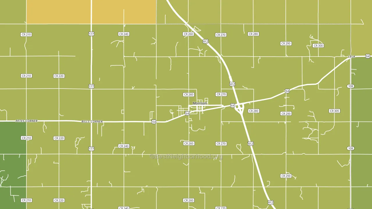 73061, OK block-group voter-turnout map