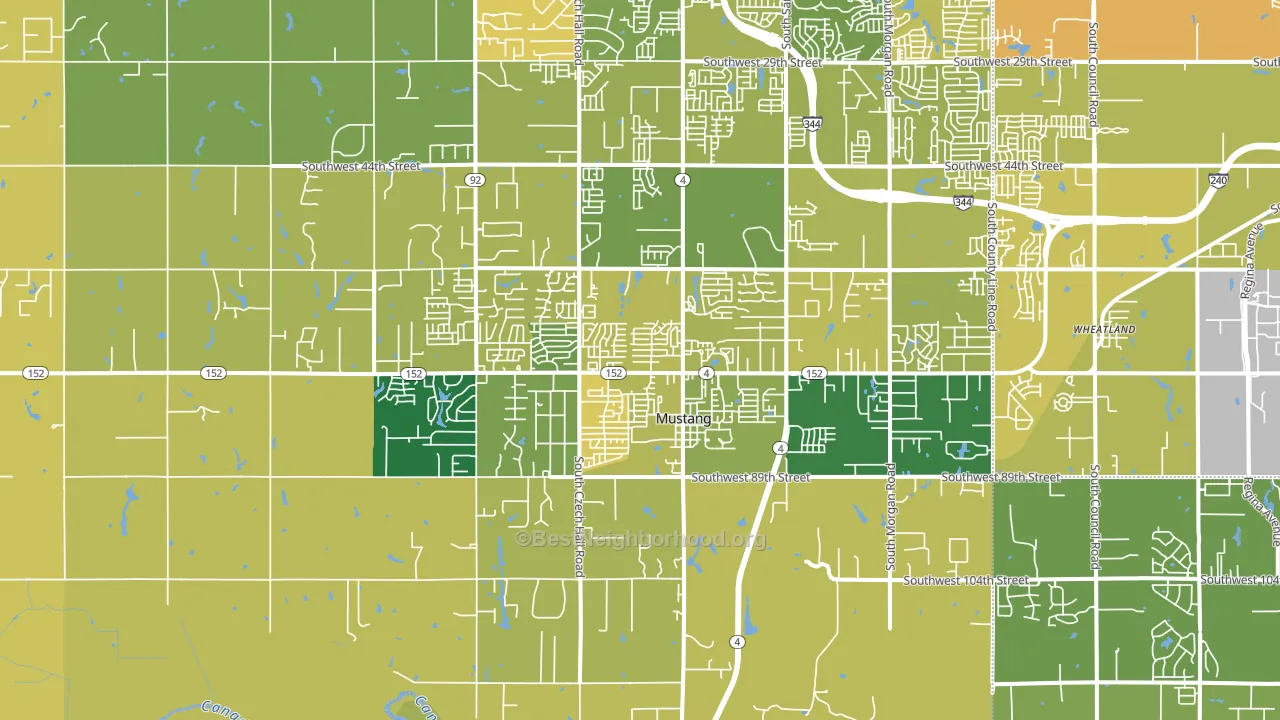 73064, OK block-group voter-turnout map