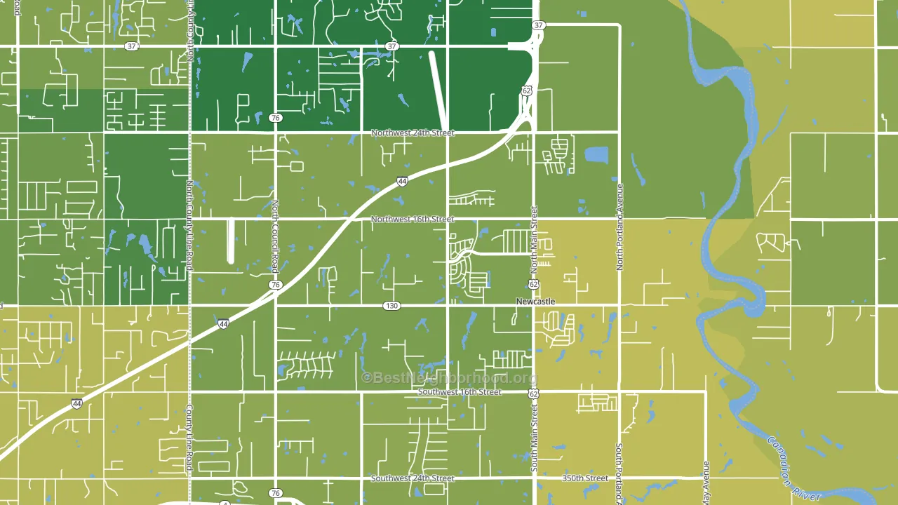 73065, OK block-group voter-turnout map