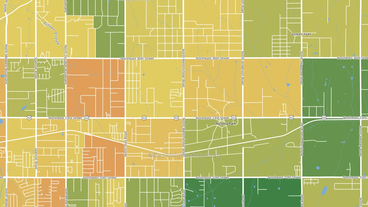 73066, OK block-group voter-turnout map