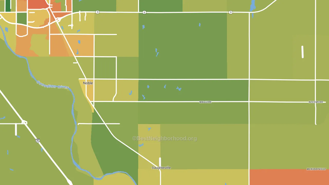 73068, OK block-group voter-turnout map