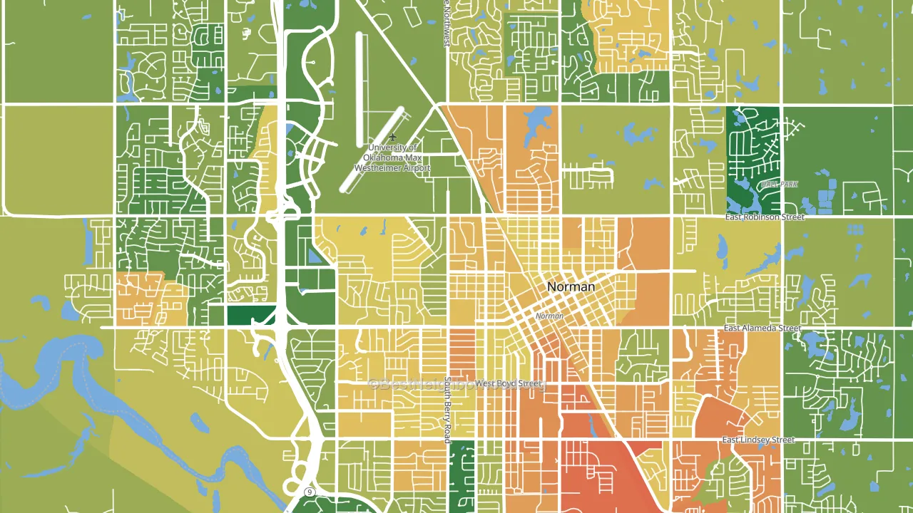73069, OK block-group voter-turnout map