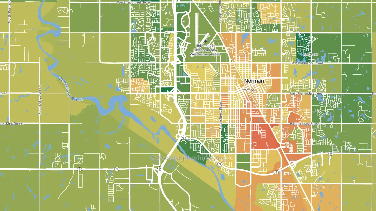 73072, OK block-group voter-turnout map