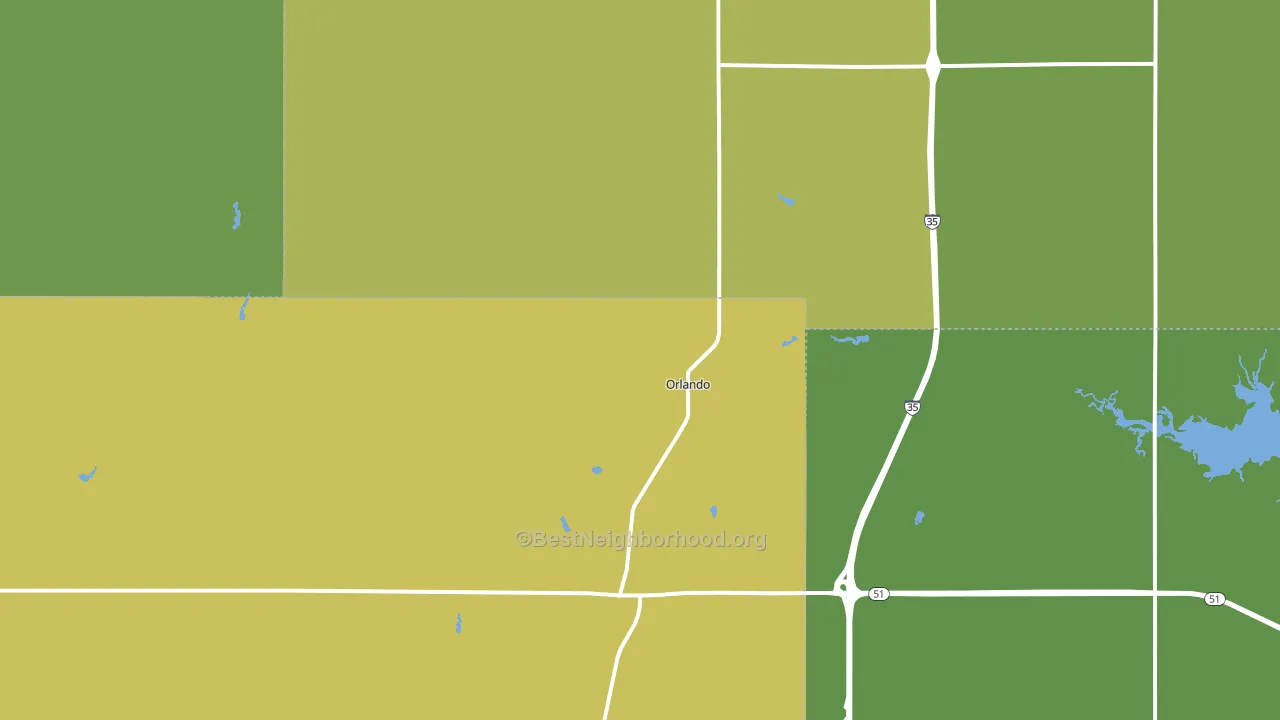73073, OK block-group voter-turnout map