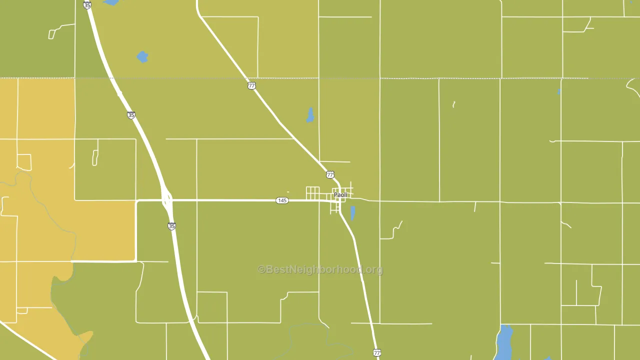73074, OK block-group voter-turnout map