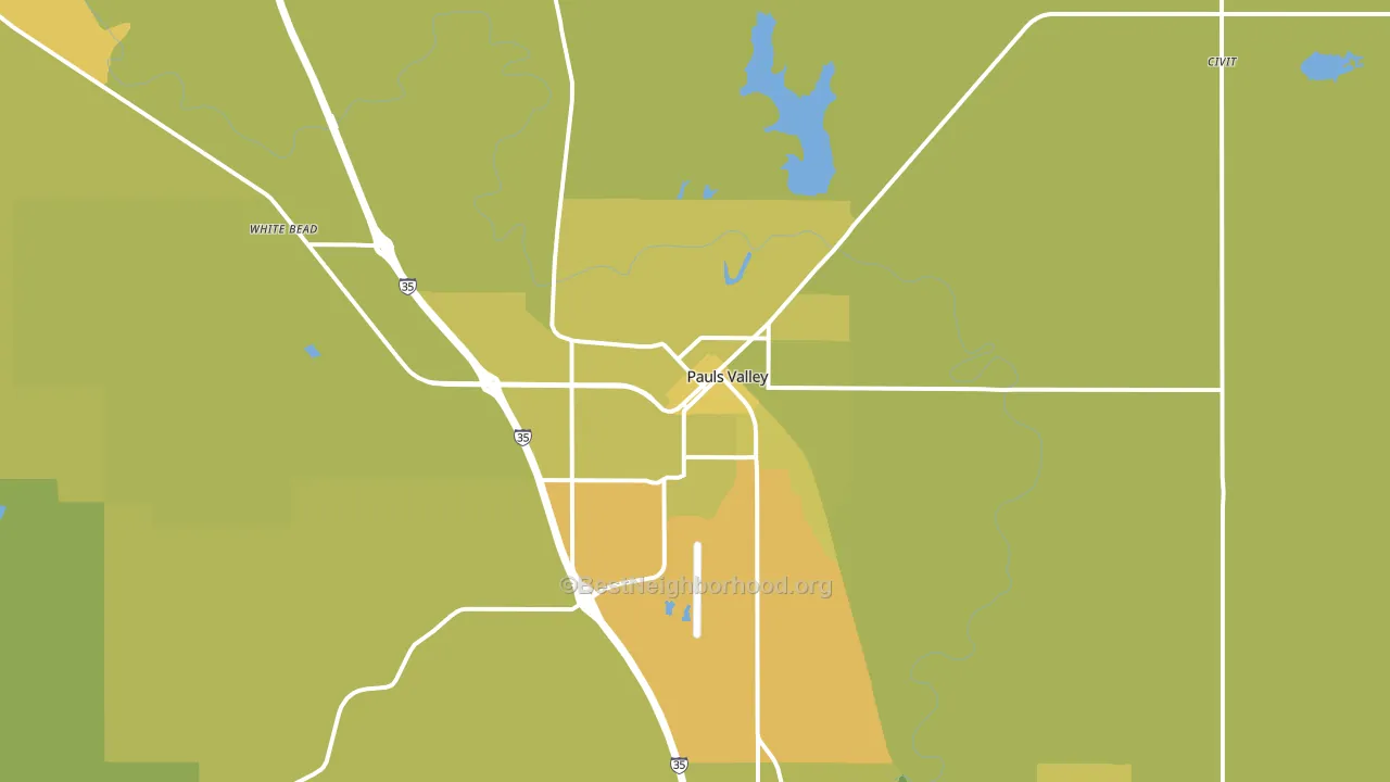 73075, OK block-group voter-turnout map