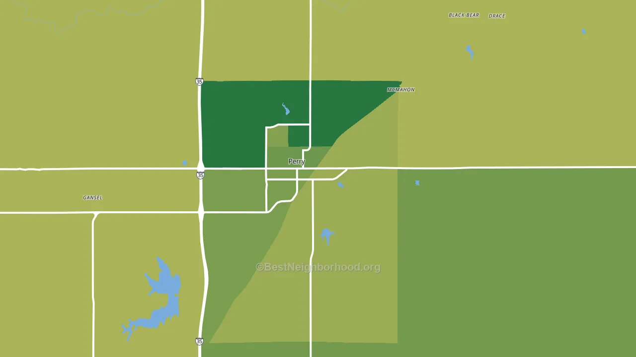 73077, OK block-group voter-turnout map
