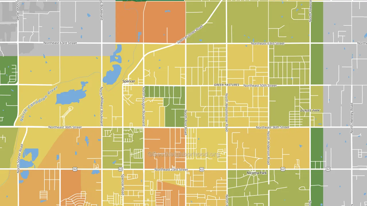 73084, OK block-group voter-turnout map
