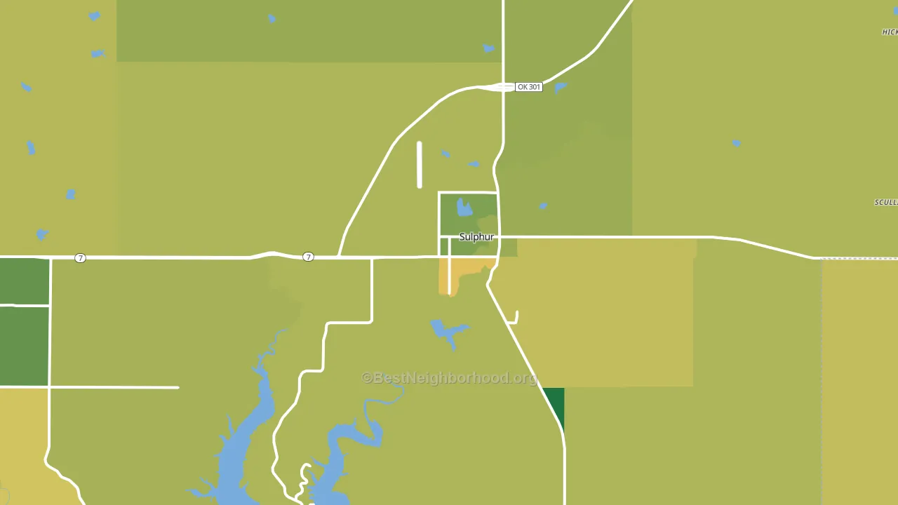 73086, OK block-group voter-turnout map