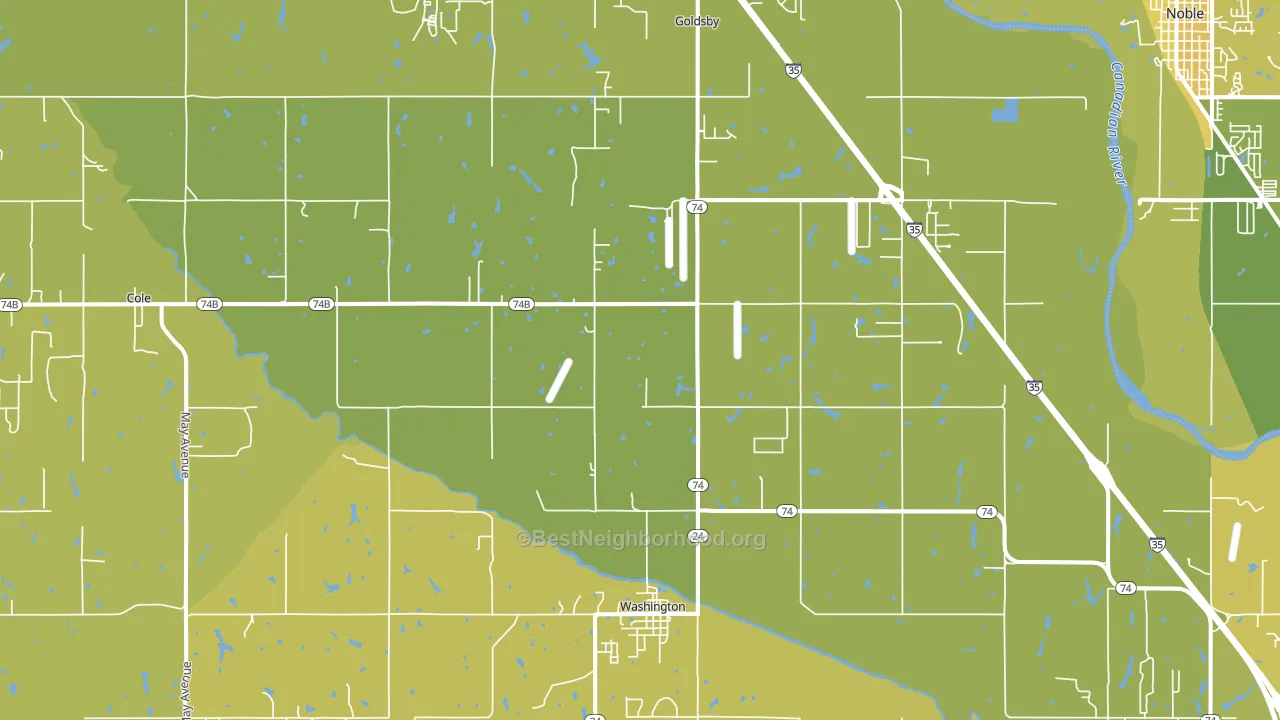 73093, OK block-group voter-turnout map