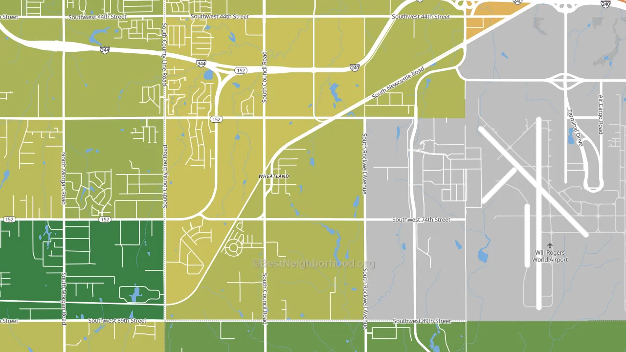 73097, OK block-group voter-turnout map