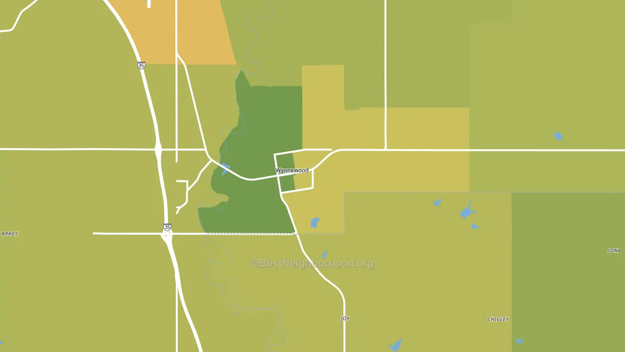 73098, OK block-group voter-turnout map