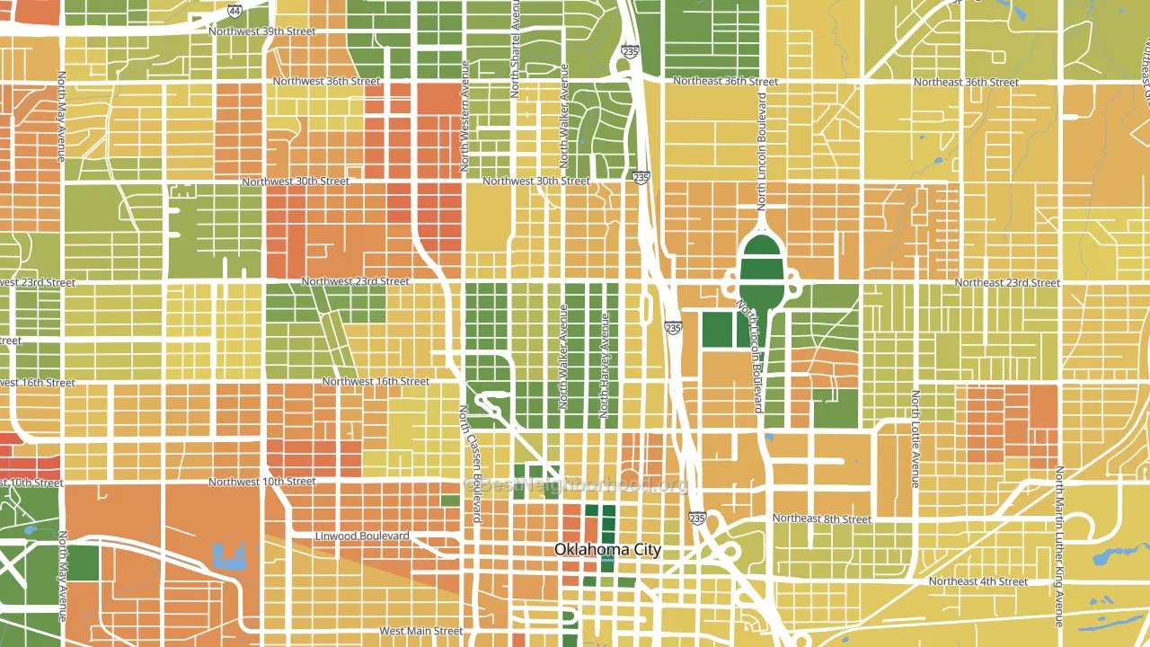 73103, OK block-group voter-turnout map