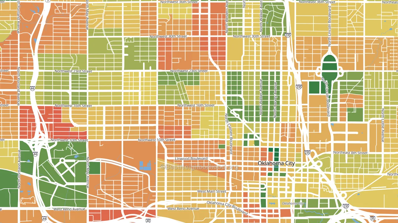 73106, OK block-group voter-turnout map
