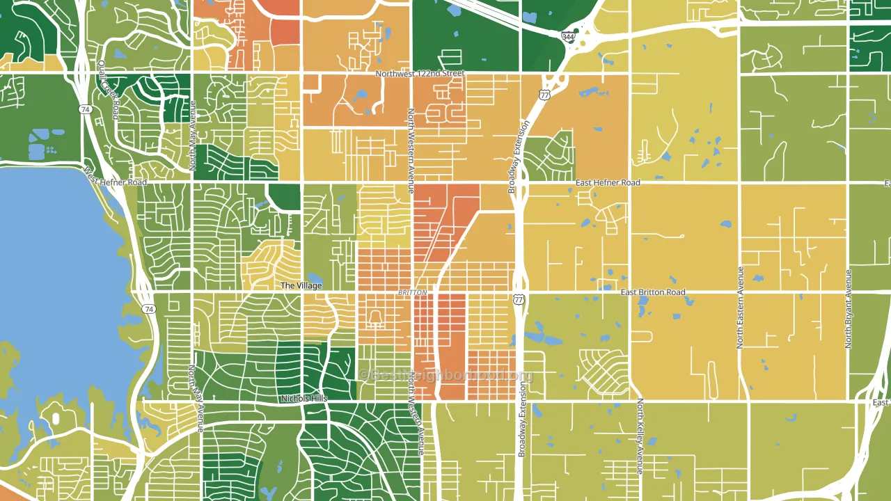 73114, OK block-group voter-turnout map
