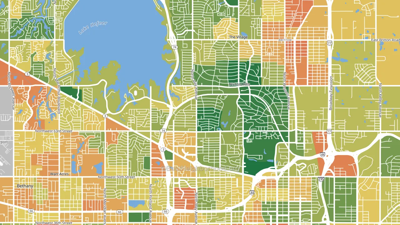 73116, OK block-group voter-turnout map