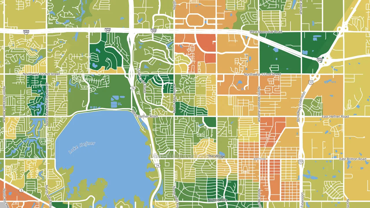 73120, OK block-group voter-turnout map
