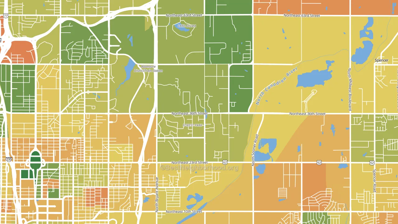 73121, OK block-group voter-turnout map