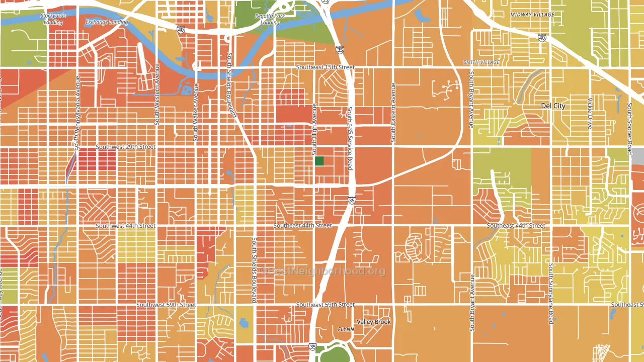 73129, OK block-group voter-turnout map