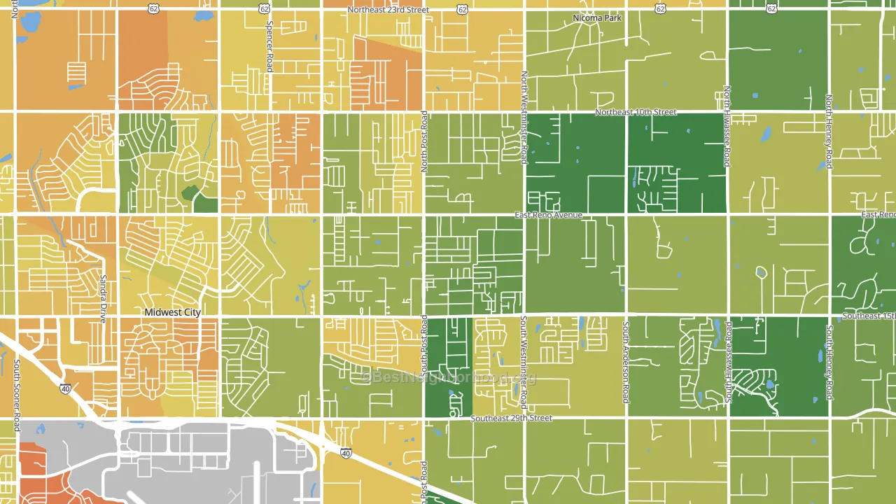 73130, OK block-group voter-turnout map