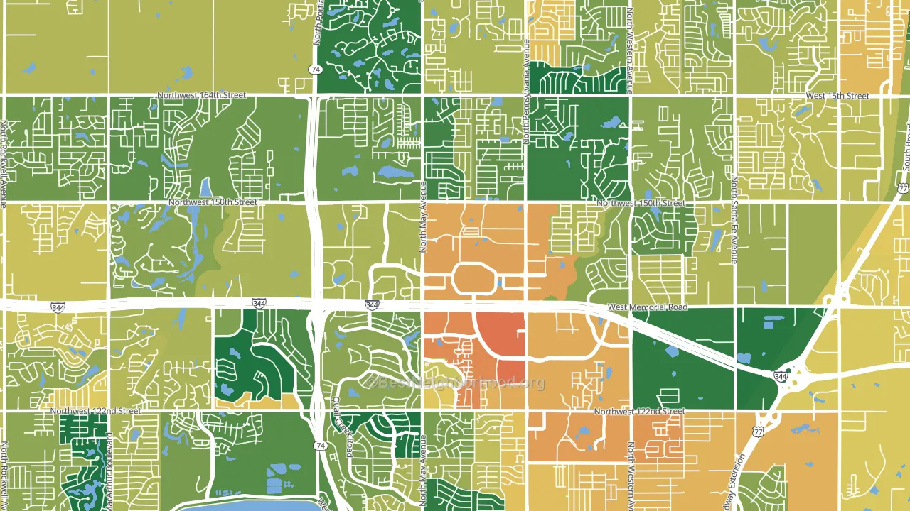 73134, OK block-group voter-turnout map