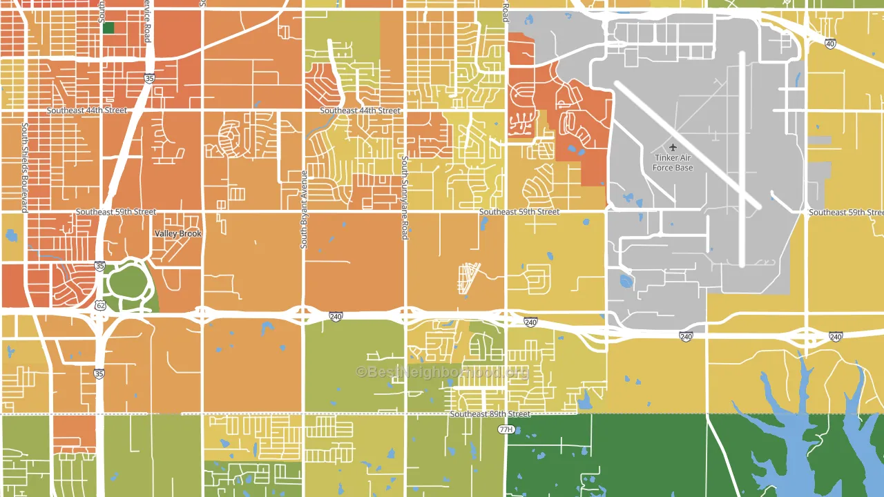 73135, OK block-group voter-turnout map