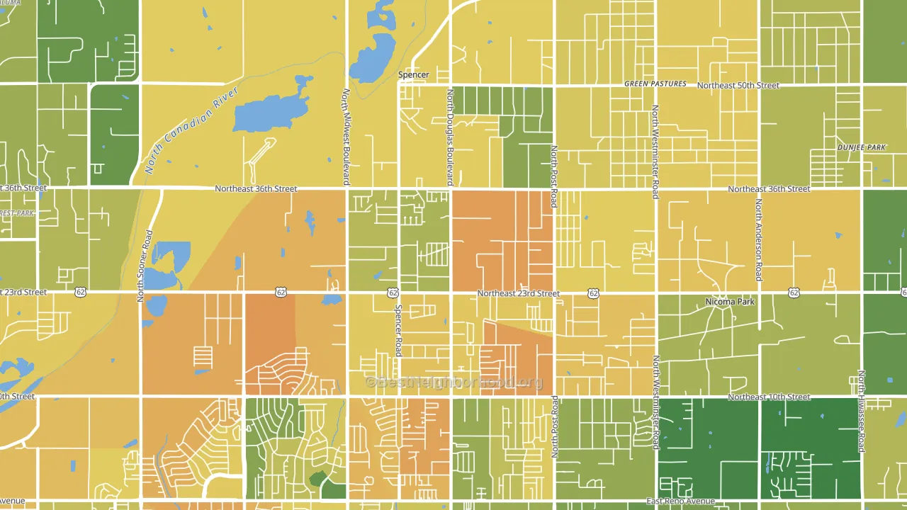 73141, OK block-group voter-turnout map