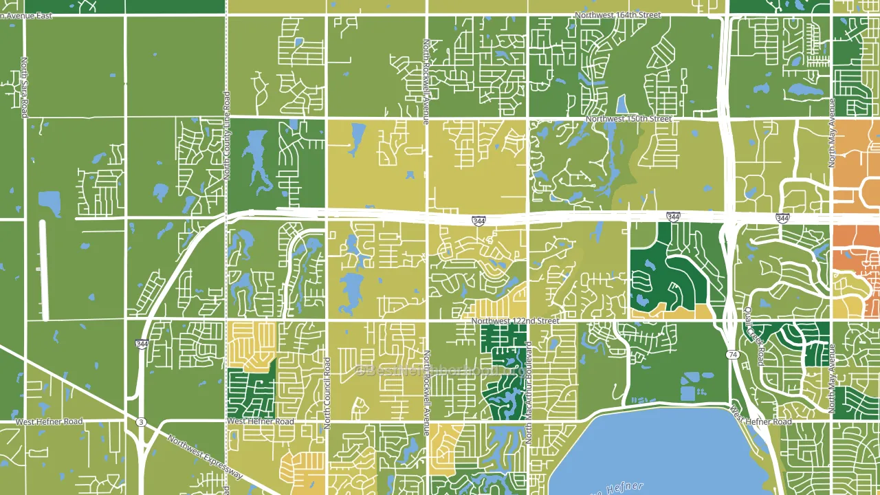 73142, OK block-group voter-turnout map