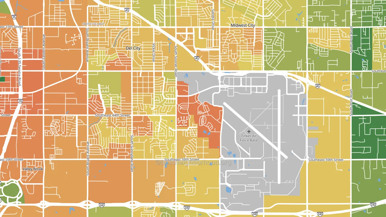 73145, OK block-group voter-turnout map