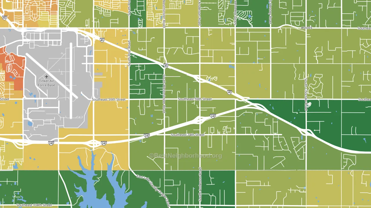 73150, OK block-group voter-turnout map