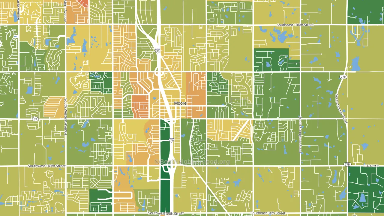 73160, OK block-group voter-turnout map