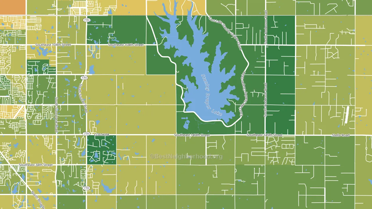 73165, OK block-group voter-turnout map