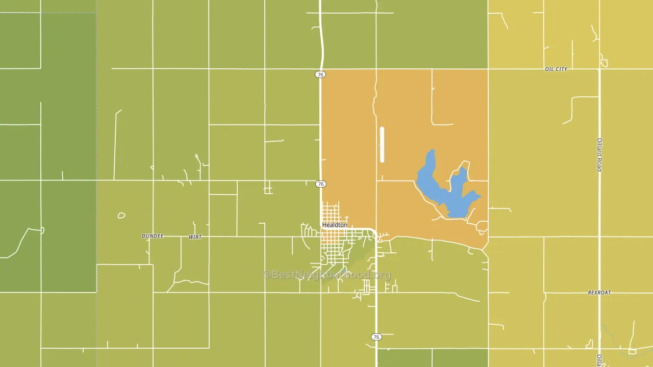 73438, OK block-group voter-turnout map