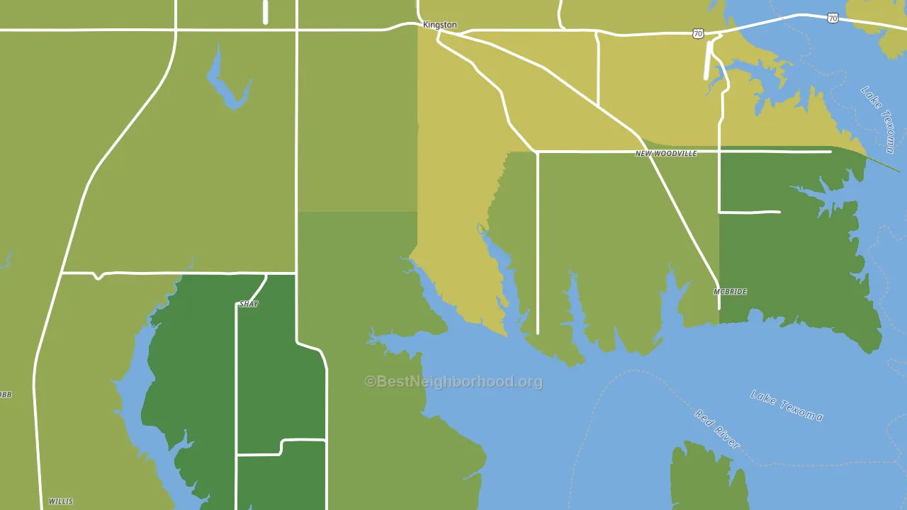 73439, OK block-group voter-turnout map