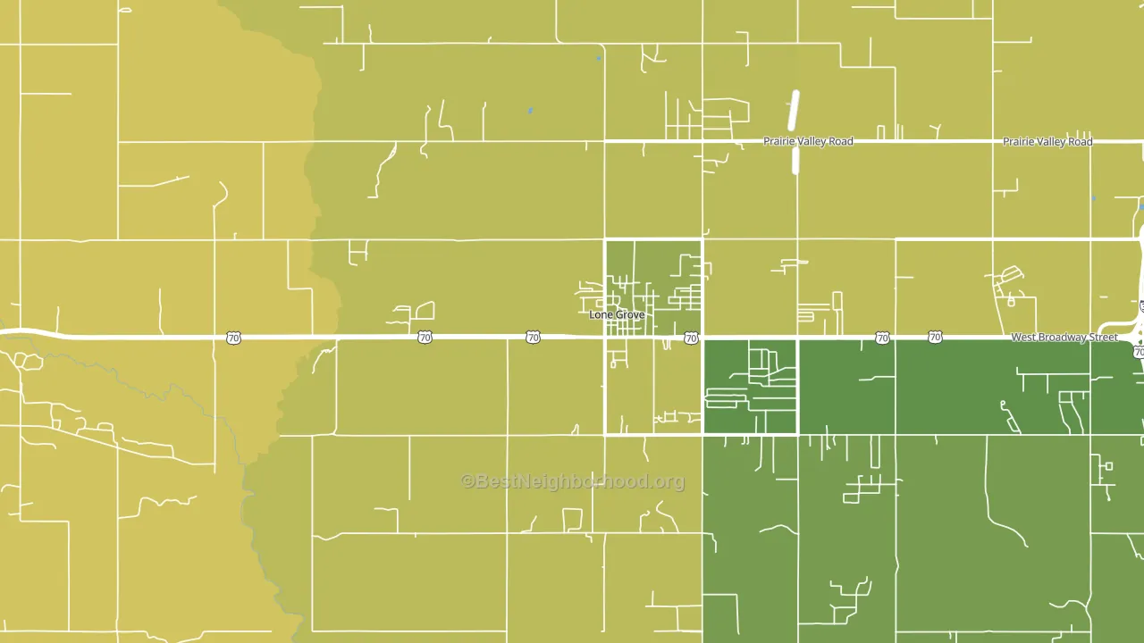 73443, OK block-group voter-turnout map