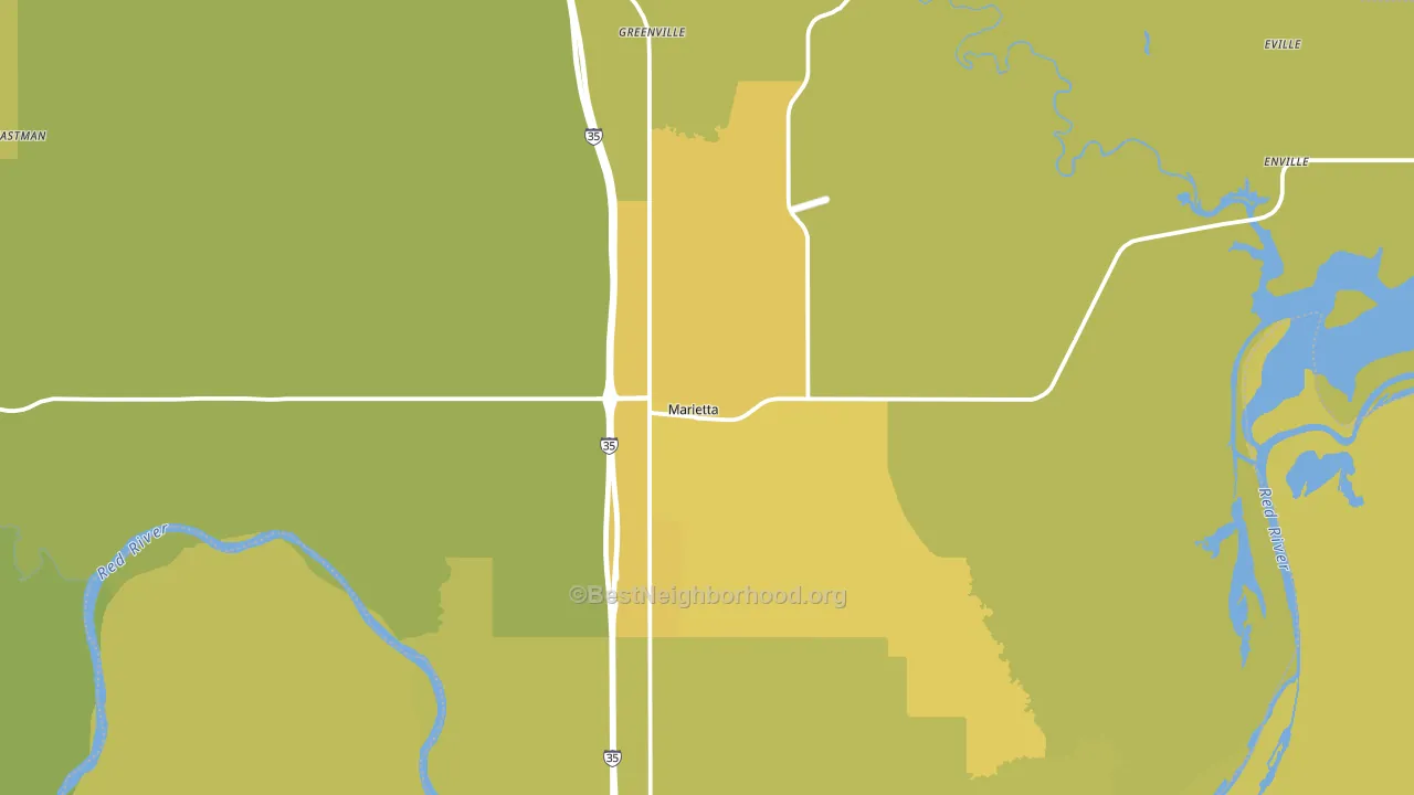 73448, OK block-group voter-turnout map