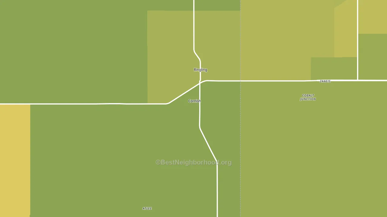 73456, OK block-group voter-turnout map