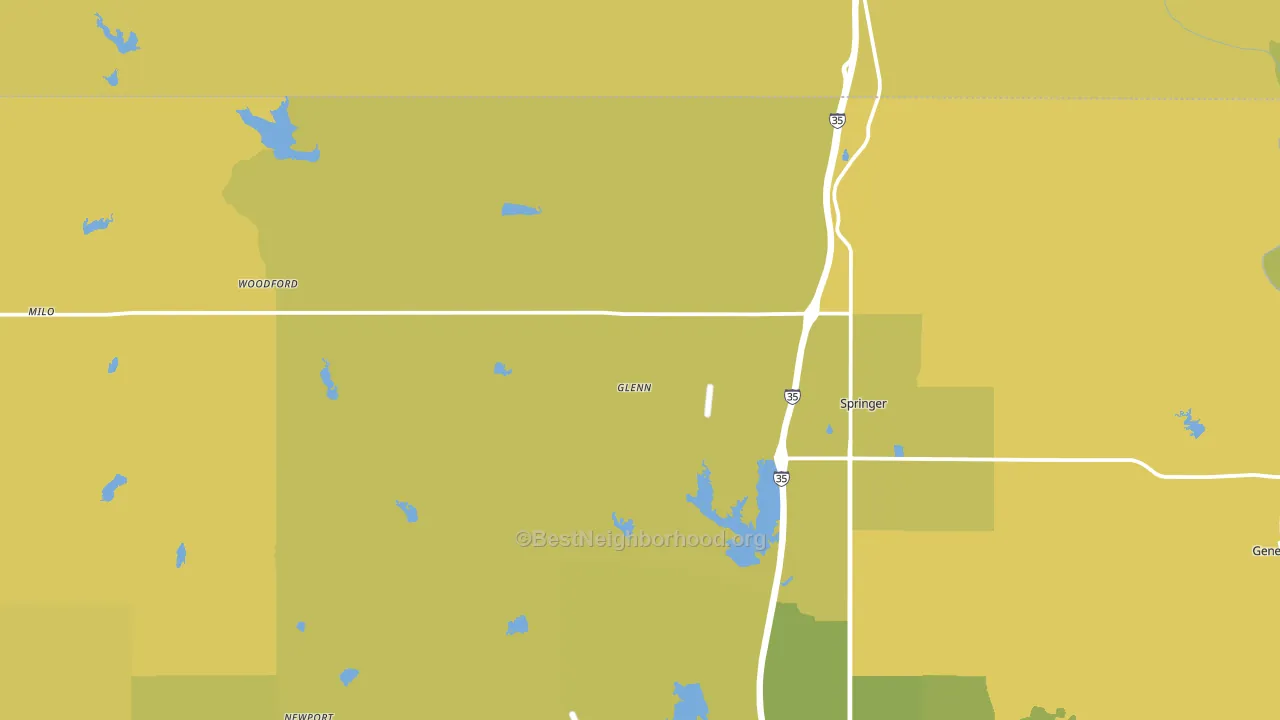 73458, OK block-group voter-turnout map