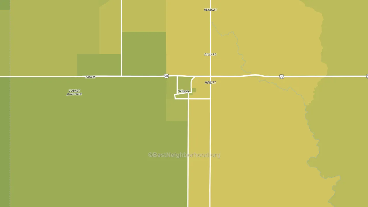 73463, OK block-group voter-turnout map