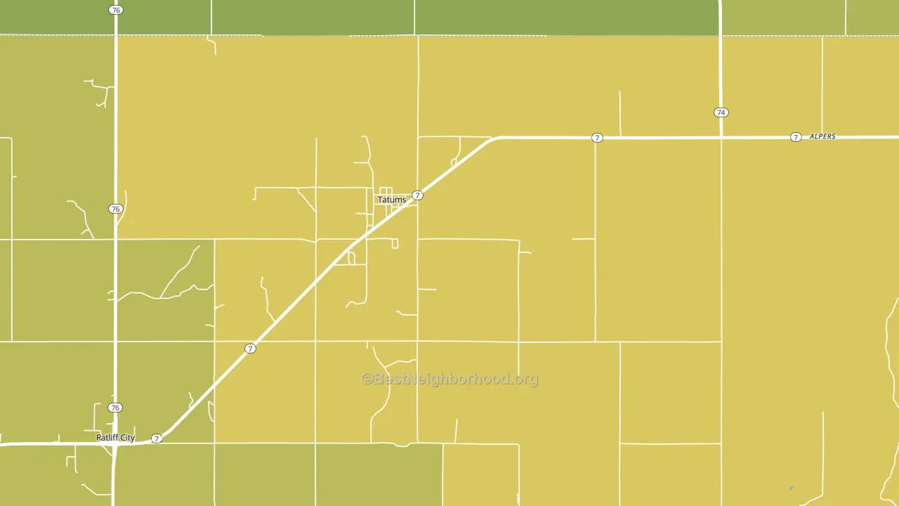 73487, OK block-group voter-turnout map