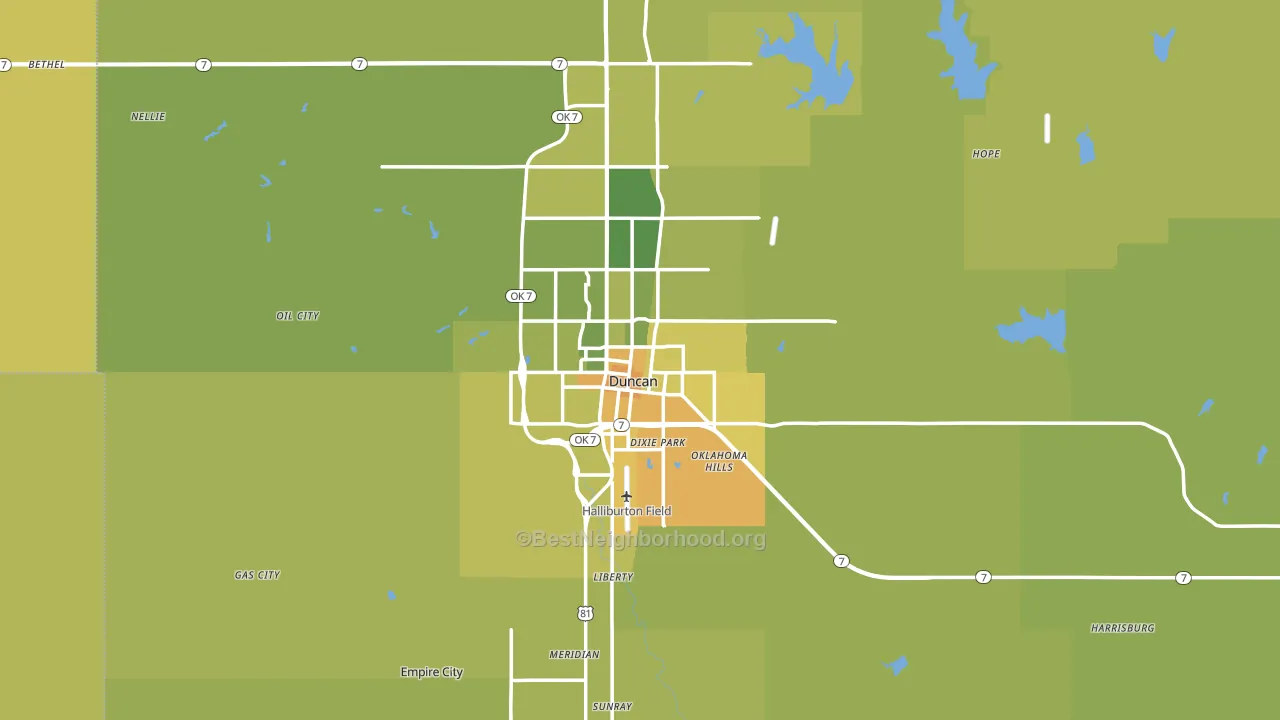 73533, OK block-group voter-turnout map