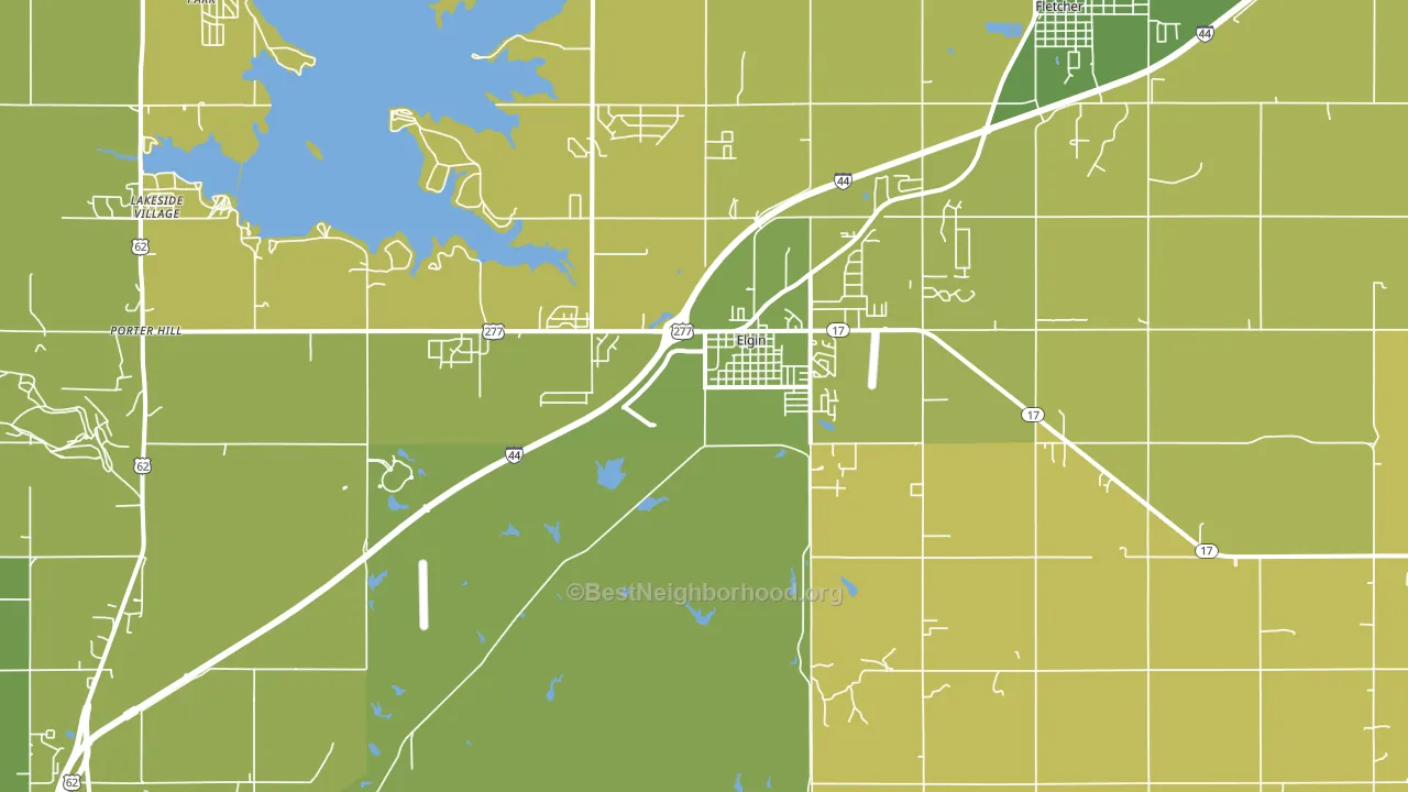 73538, OK block-group voter-turnout map