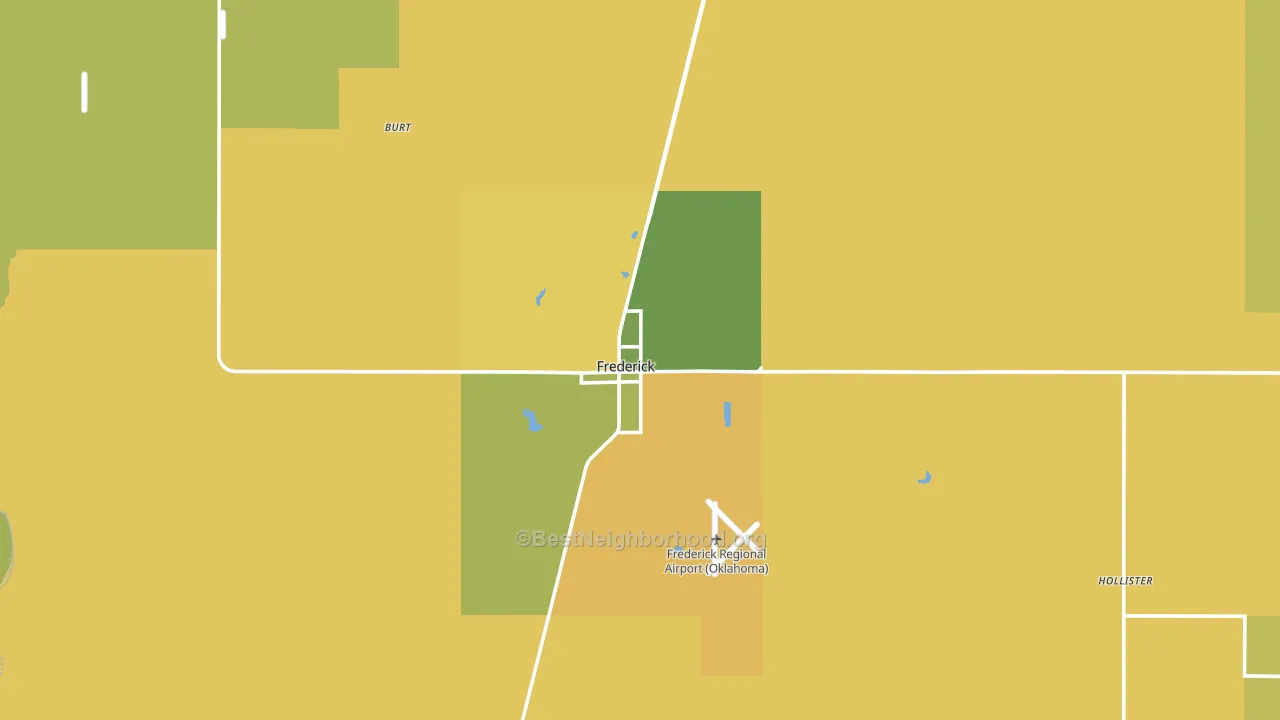 73542, OK block-group voter-turnout map