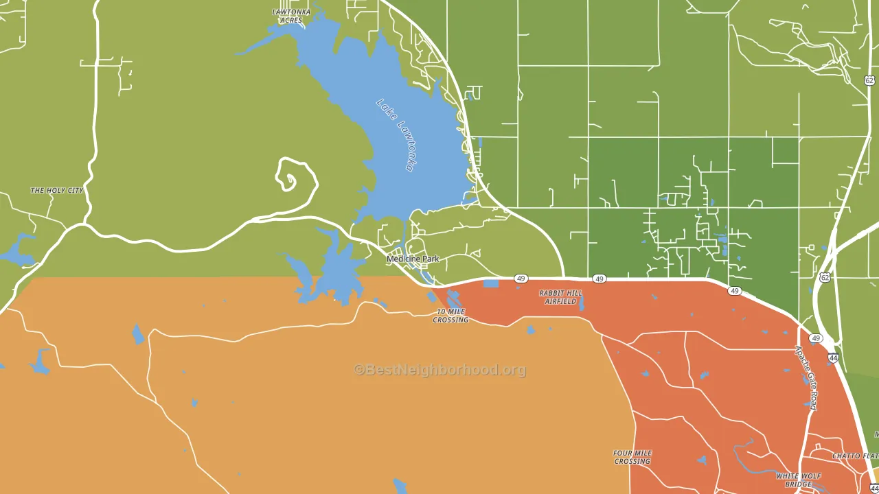 73557, OK block-group voter-turnout map